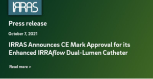 Press Release – IRRAS Announces CE Mark Approval for IRRAflow Dual-Lumen Catheter thumb