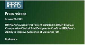 Press Release – IRRAS Announces First Patient Enrolled in ARCH Study thumb