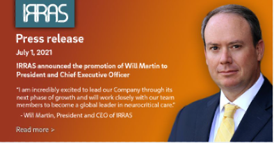 Press Release – IRRAS Announces promotion of Will Martin to Chief Executive Officer thumb